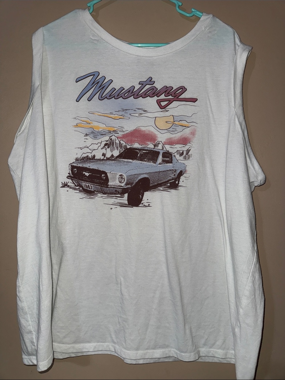 Torrid White Tank with Multicolor Ford Mustang Graphic